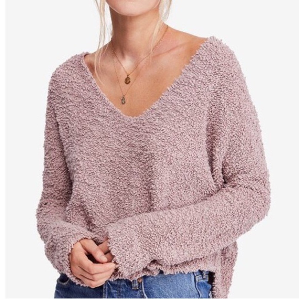 Free People Fuzzy Cropped Sweater